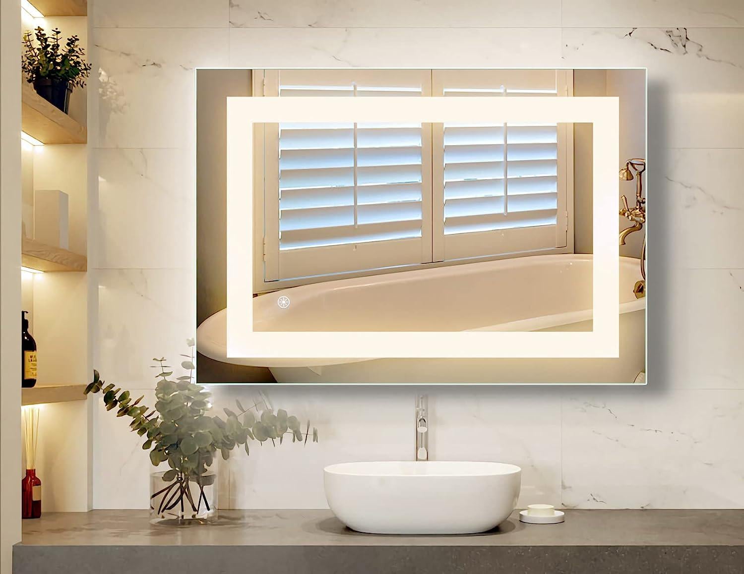 Зеркало Dim Dzerkal RIMIO с LED-подсветкой и сенсорным управлением 50х70 см (10042)