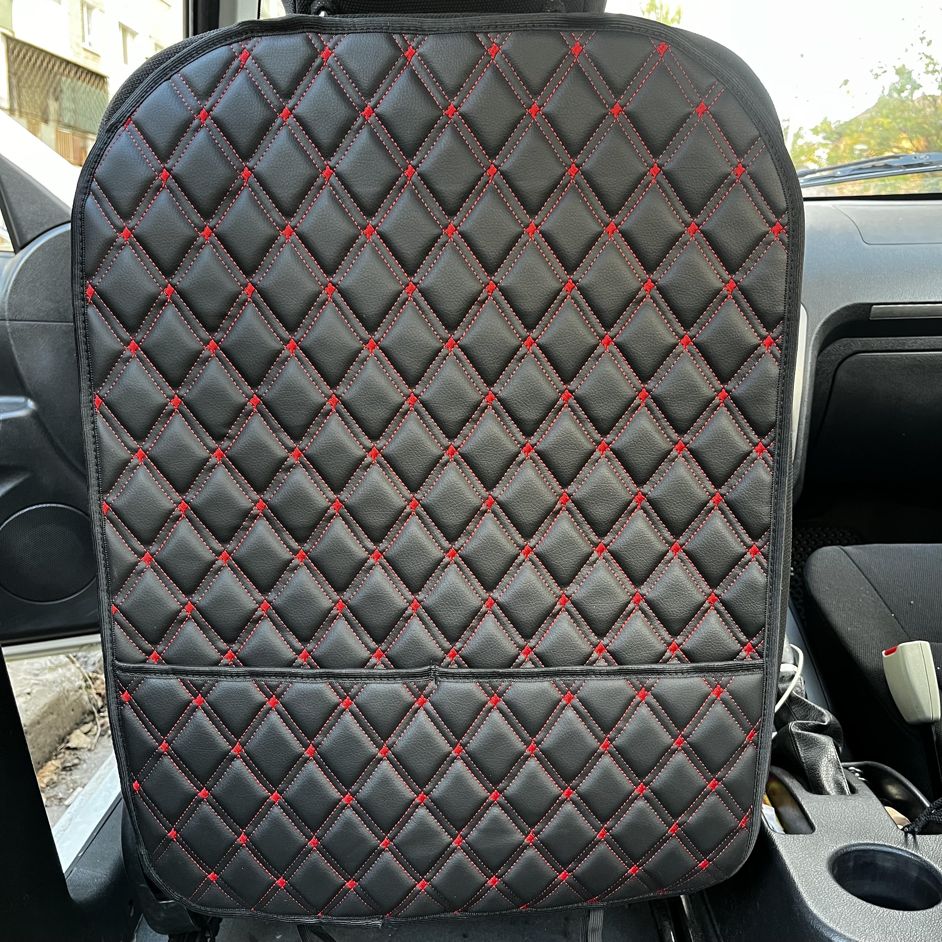 Накидка защитная на спинку сиденья автомобиля от грязных ног из эко-кожи 60x45 см с карманами Черный с красным (29882951) - фото 1 Накидка защитная на спинку сиденья автомобиля от грязных ног из эко-кожи 60x45 см с карманами Черный с красным (29882951) - фото 1