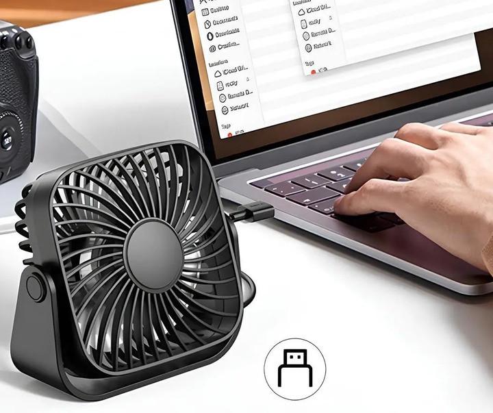 Настільний вентилятор безшумний з USB живленням K52 Чорний - фото 5