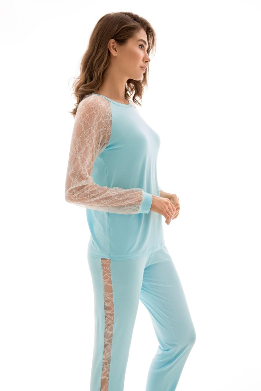 Штаны домашние Anabel Arto р. 48/XL Ментоловый/Шампань (64407) - фото 3 Штаны домашние Anabel Arto р. 48/XL Ментоловый/Шампань (64407) - фото 3