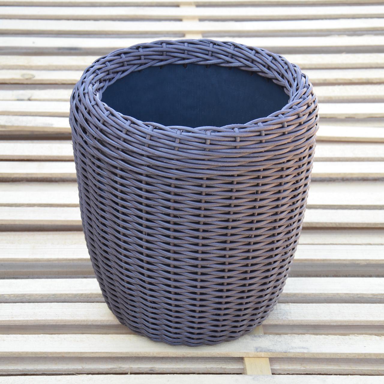 Кашпо высокое для цветов и растений из искусственного ротанга/ручной работы 16 л Чесаний венге - фото 7 Кашпо высокое для цветов и растений из искусственного ротанга/ручной работы 16 л Чесаний венге - фото 7