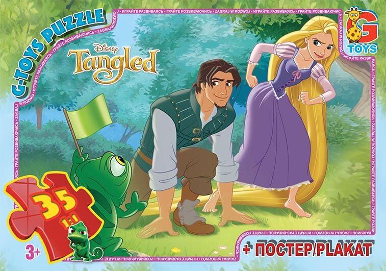 Пазл G Toys Рапунцель 35 элементов с постером в коробке (111666)