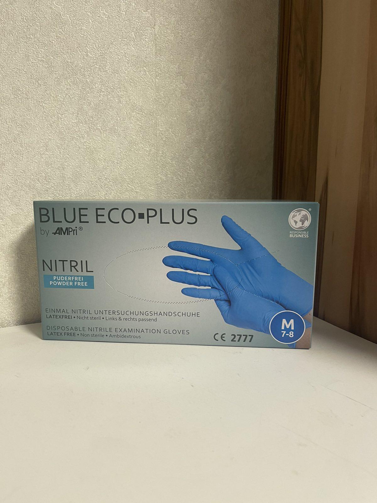 Рукавички нітрилові Ampri Blue Eco-Plus неопудрені M 50 пар Синій (29753287) Рукавички нітрилові Ampri Blue Eco-Plus неопудрені M 50 пар Синій (29753287)