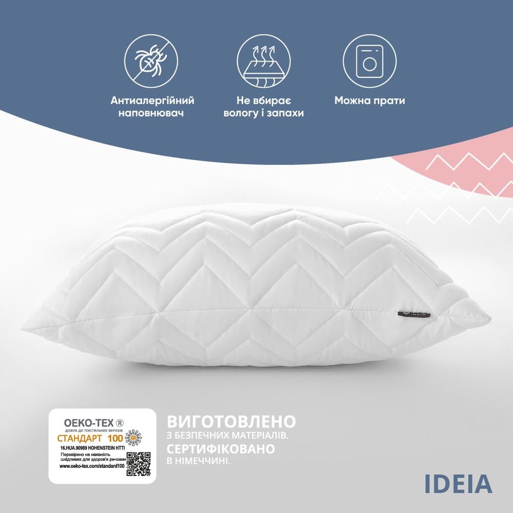 Подушка IDEIA Nordic Comfort стеганная 60x60 см Белый (23421) - фото 4
