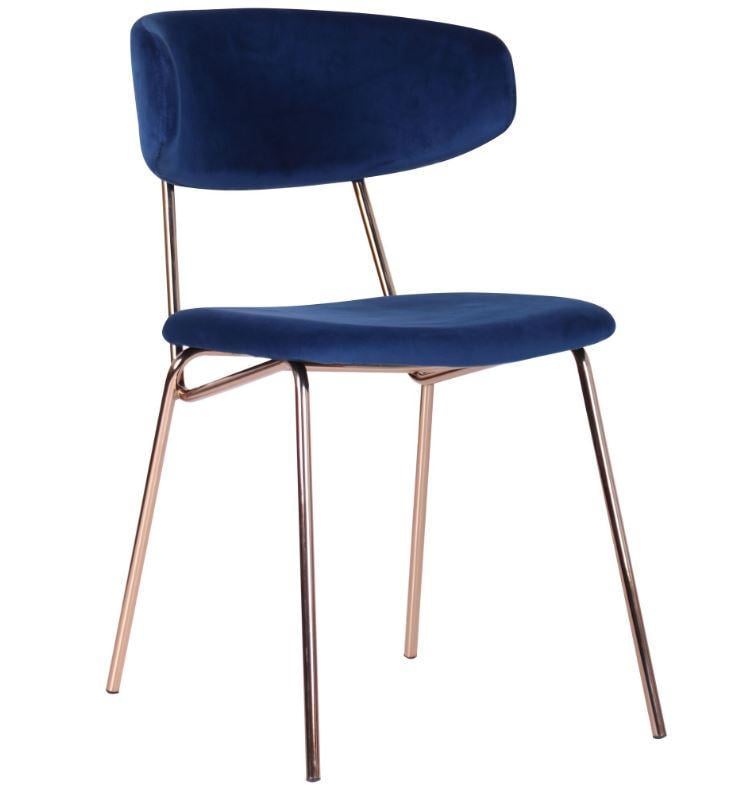 Стілець AMF Alphabet B сталь/текстиль 790х480х600 мм Золотий/Синій