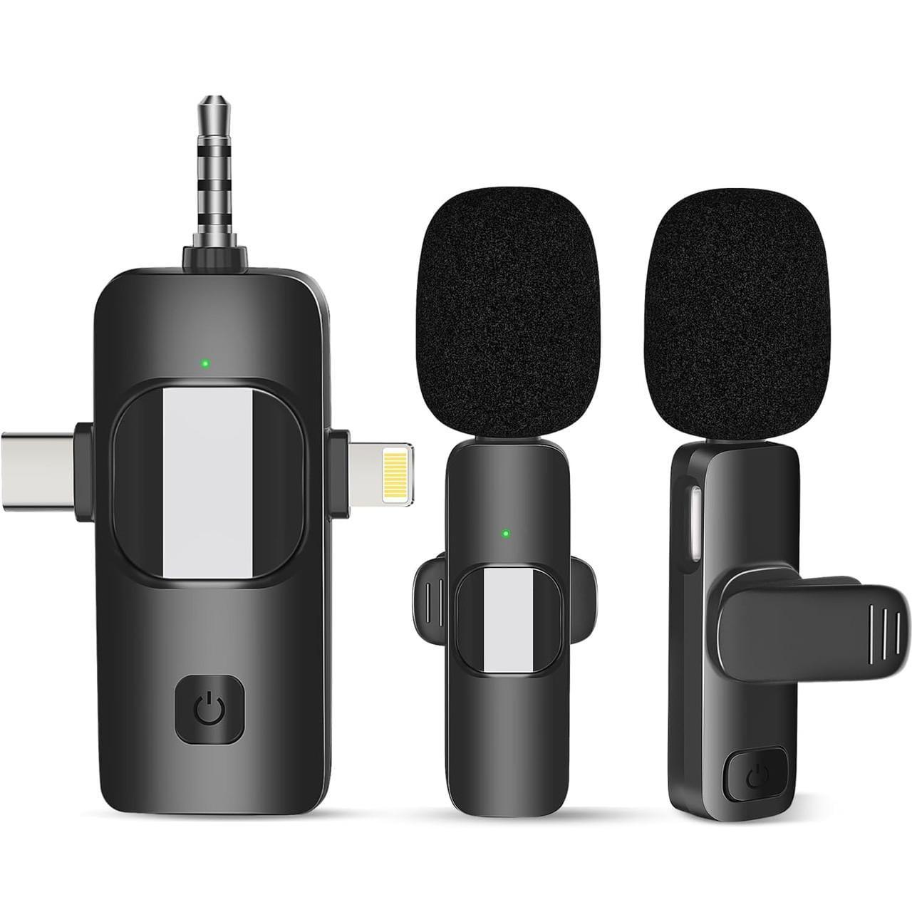 Петличка беспроводная Savetek P29-2 3в1 с 2 микрофонами Lightning/Type-C/miniJack