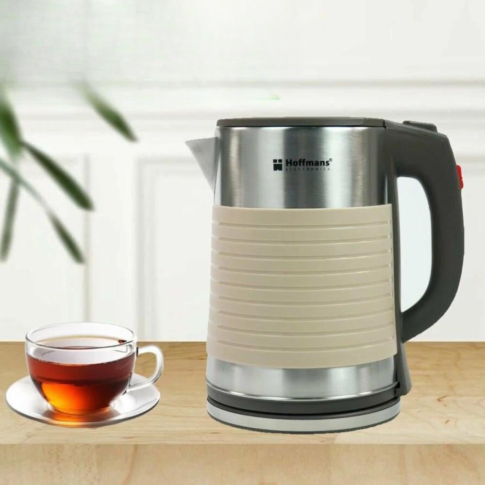 Электрочайник металлический Hoffmans Electronics HM-2545 2000W 2,5л Бежевый (120.1874.1) - фото 6