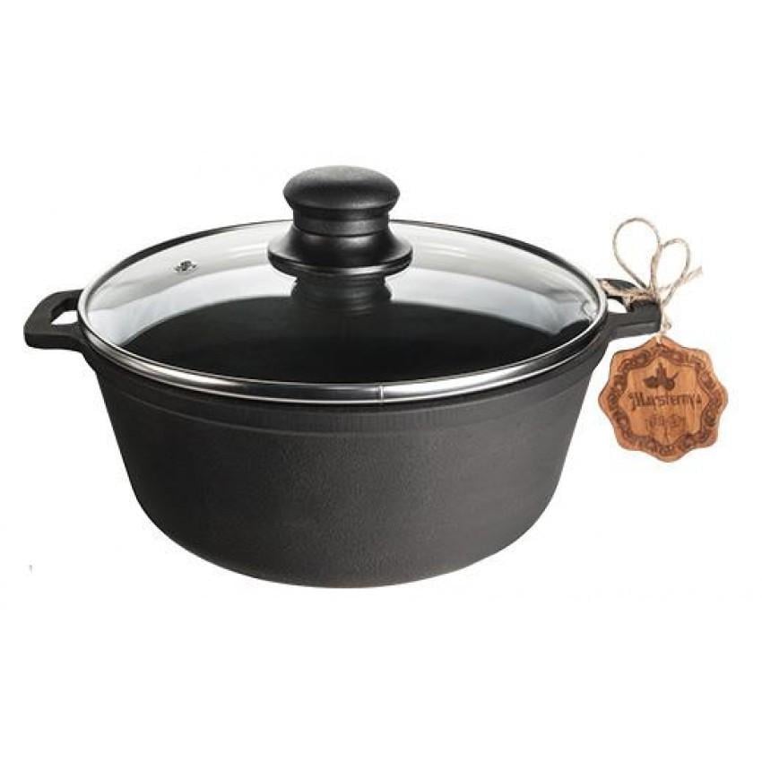 Каструля-казан чавунна зі скляною кришкою та литими ручками 3 л (T402C3Ук) - фото 1 Каструля-казан чавунна зі скляною кришкою та литими ручками 3 л (T402C3Ук) - фото 1