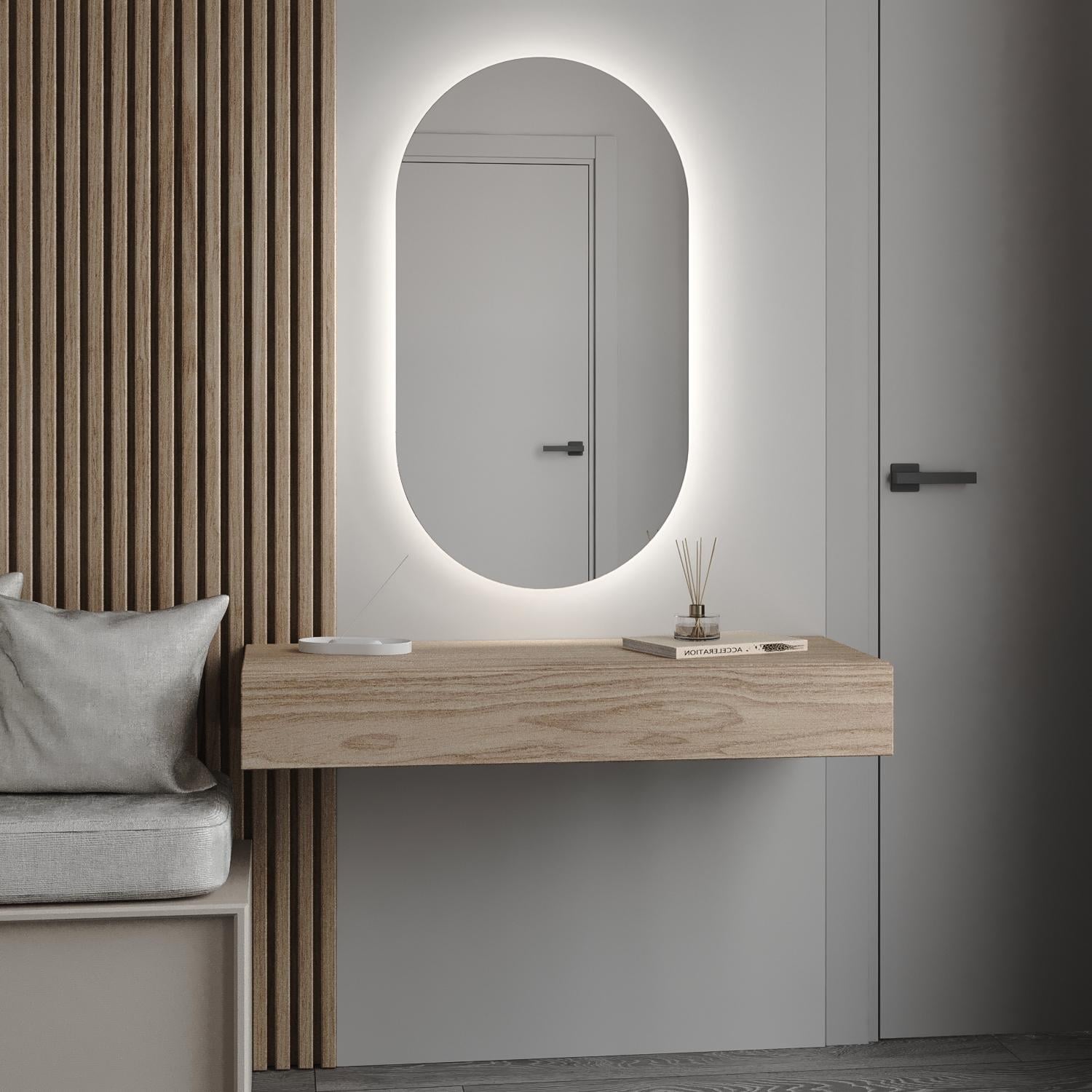 Зеркало фигурное подвесное с LED-подсветкой Лиль 1500x700 мм