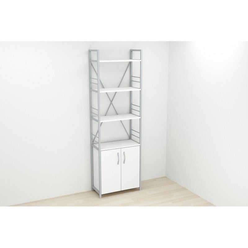 Етажерка Ferrum-decor Konekt 4/60 з тумбою метал/ДСП Сірий/Білий (FRD-104498) - фото 2