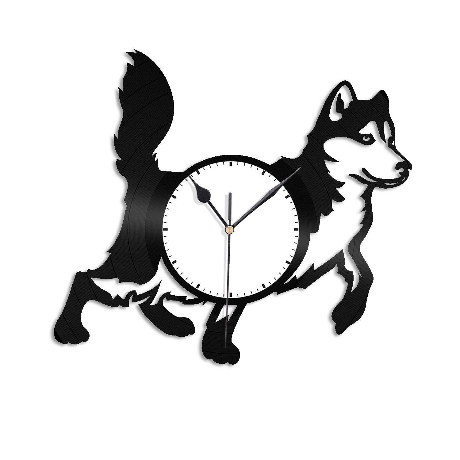 Часы настенные Хаски 1797 из виниловой пластинки