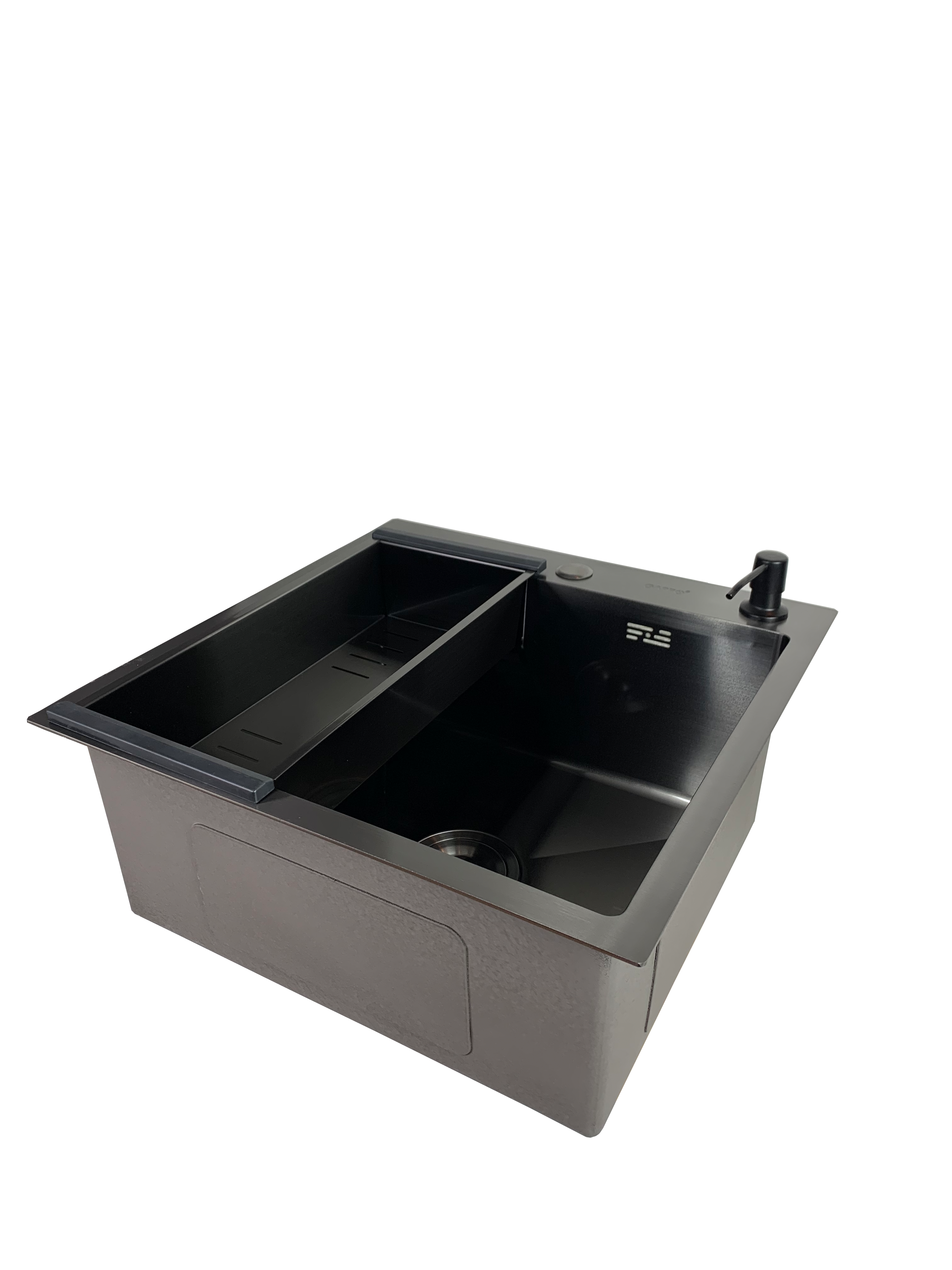 Мийка кухонна Gappo 50x50 см PVD/сифон/дозатор/кошик Чорний (b208e76a)