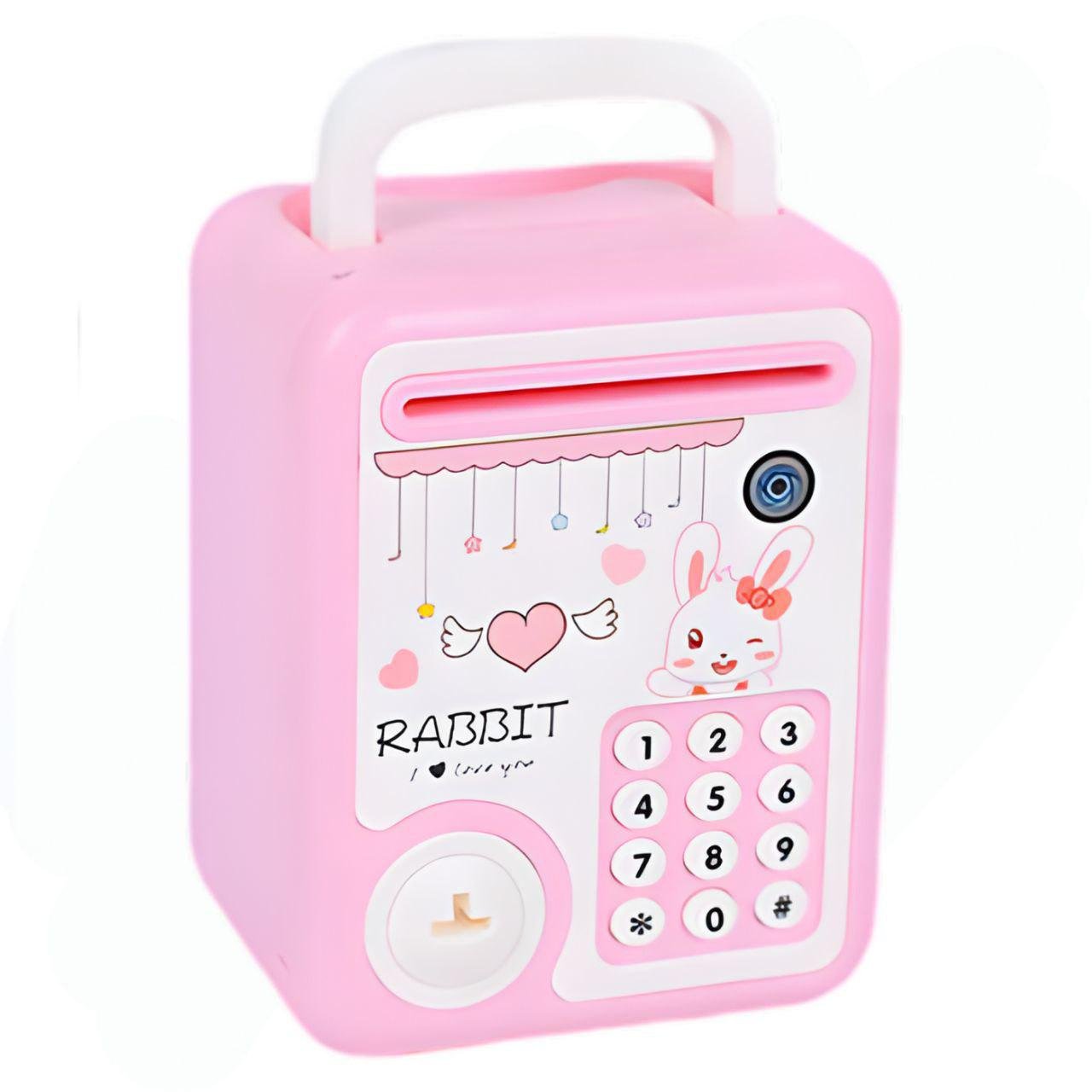 Електронна скарбничка MK5404 з англійською озвучкою та функцією затягування купюр Рожевий