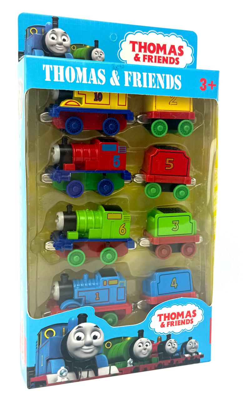 Игровой набор Паровозик Томас 1795 из 8 единиц 4 Паравозика 4 вагона