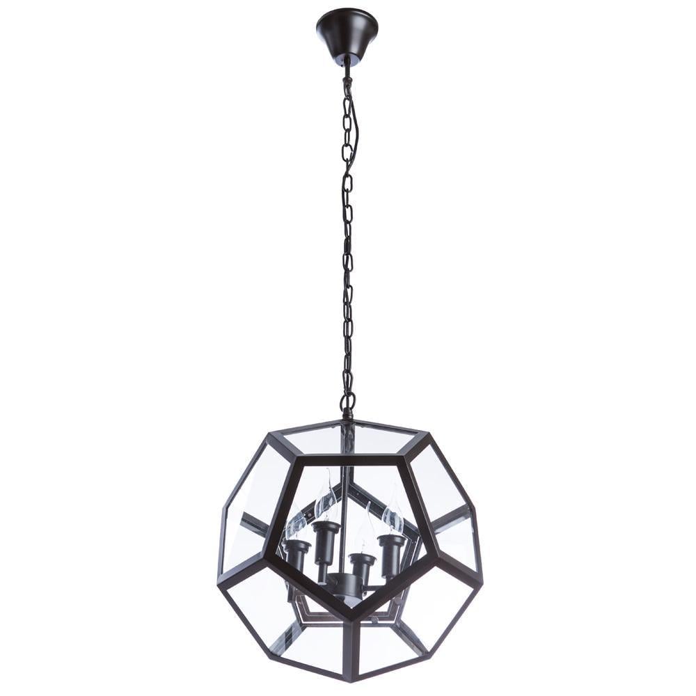 Підвісний світильник Divinare Poliedro 2020/04 SP-4 Чорний/Прозорий (10504814)