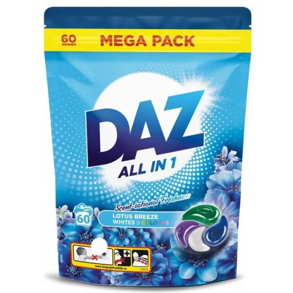 Капсулы для стирки DAZ Lotus Breeze для всех типов тканей 60 шт.