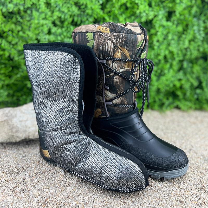 Чоботи чоловічі гумові з утеплювачем на шнурівці VS-00202-2 p. 45 см 28,5 Чорний