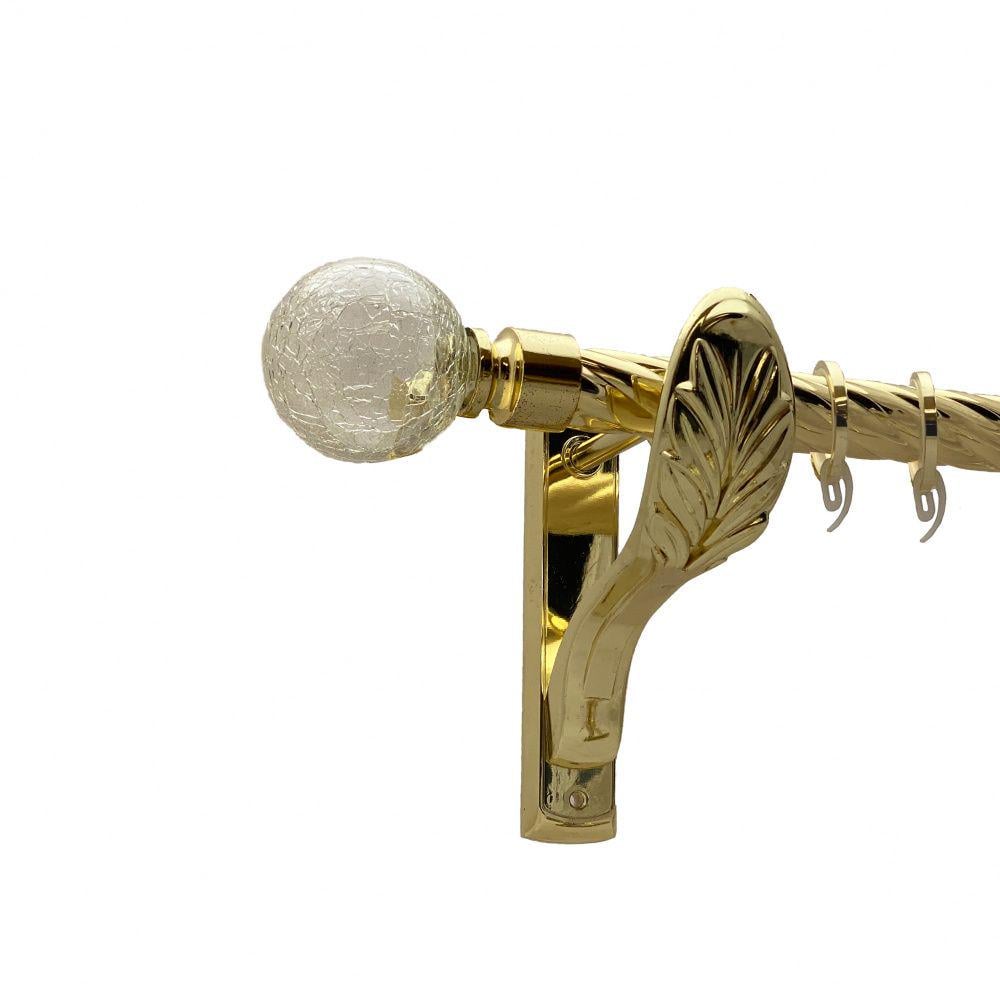 Карниз металлический Orvit Сепия однорядный ретро скрученная труба/кольцо фасонное металлическое Золото 25 мм 240 см (00-00010861)