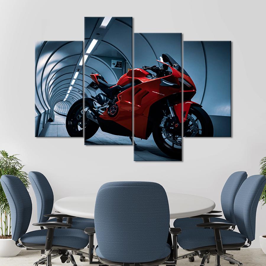 Картина Автомобиль Стильный мотоцикл Ducati Panigale V4 149x106 см (A1195-4)