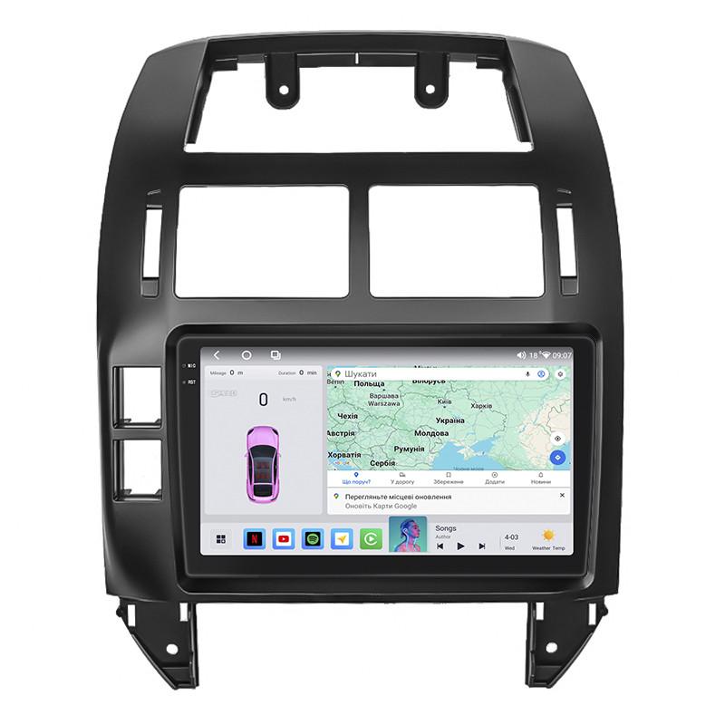 Автомагнітола штатна Lesko 4G/QLED/CarPlay/360°/GPS/Wi-Fi для Volkswagen Polo IV 2001-2005 4/64Gb 9" (2322679019)