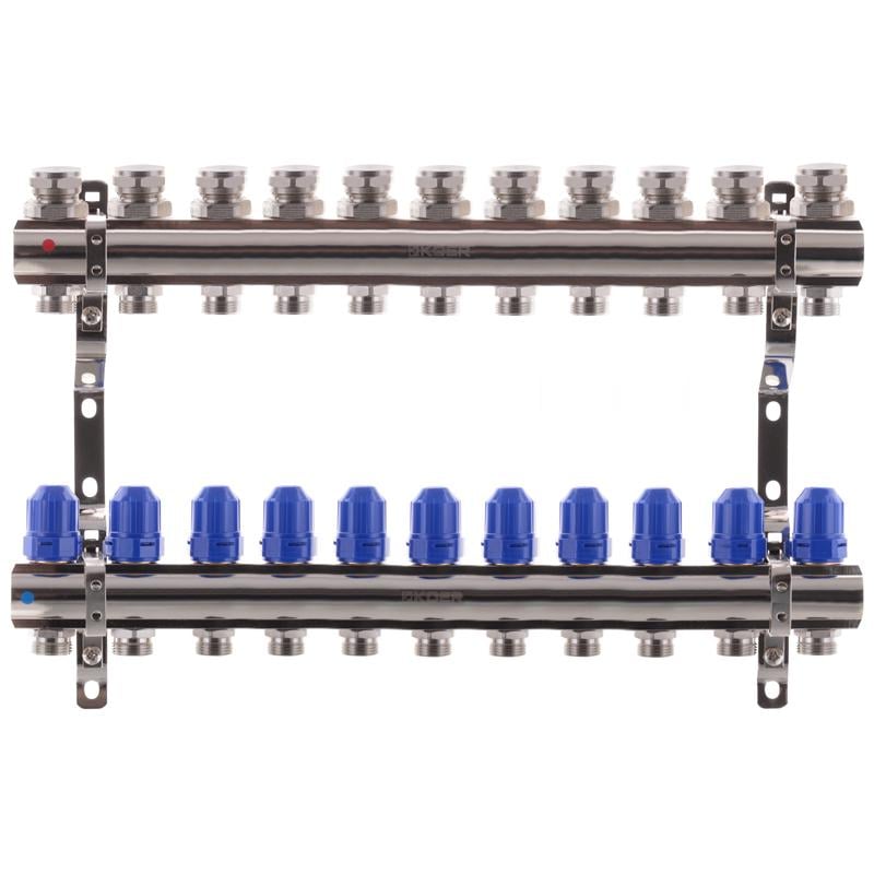 Коллектор для теплого пола KOER KR2637 11 контуров 1"/3/4" (81034)