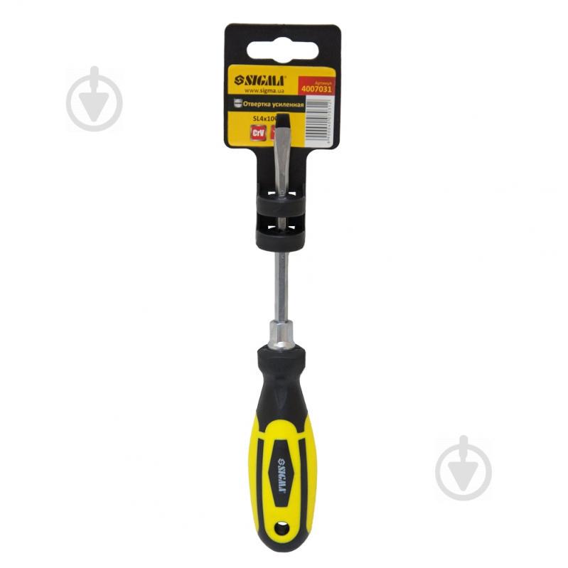 Викрутка посилена шліцева SL4×100мм під ключ CrV SIGMA (4007031) - фото 2 Викрутка посилена шліцева SL4×100мм під ключ CrV SIGMA (4007031) - фото 2