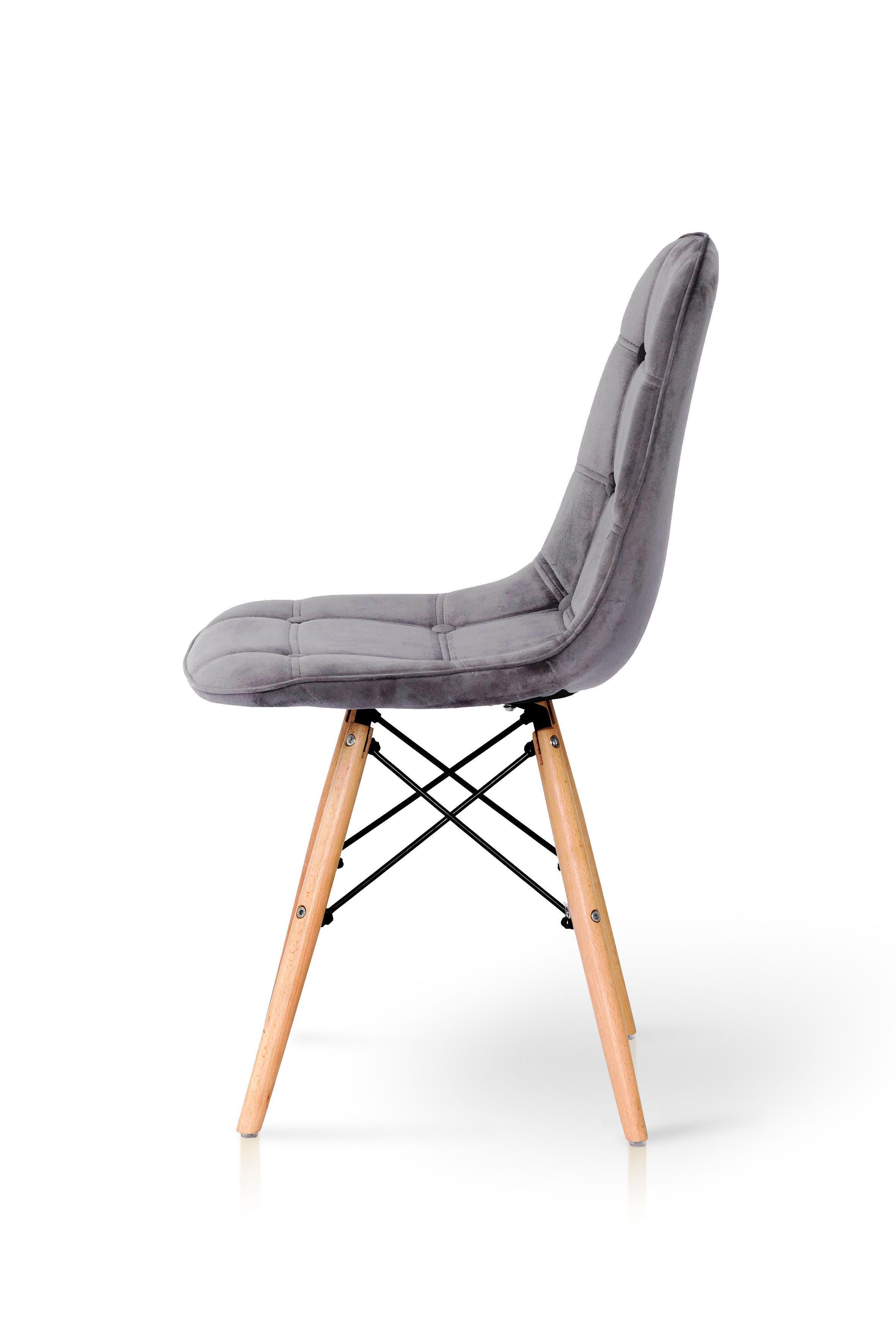 Стілець для кухні та вітальні Джастін Justin велюр 460х840х500 мм Сірий (GAА0050653) - фото 2 Стілець для кухні та вітальні Джастін Justin велюр 460х840х500 мм Сірий (GAА0050653) - фото 2