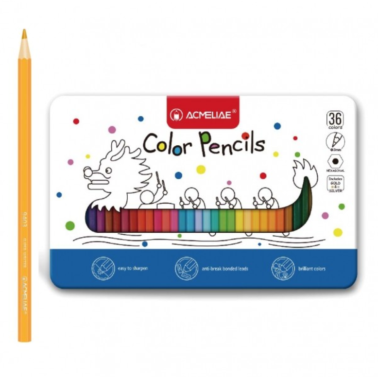 Набор цветных карандашей Acmeliae 36 шт. Gold/Silver