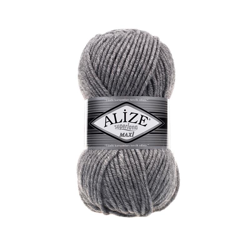 Пряжа Alize SuperLana Maxi 21 Сірий меланж Пряжа Alize SuperLana Maxi 21 Сірий меланж