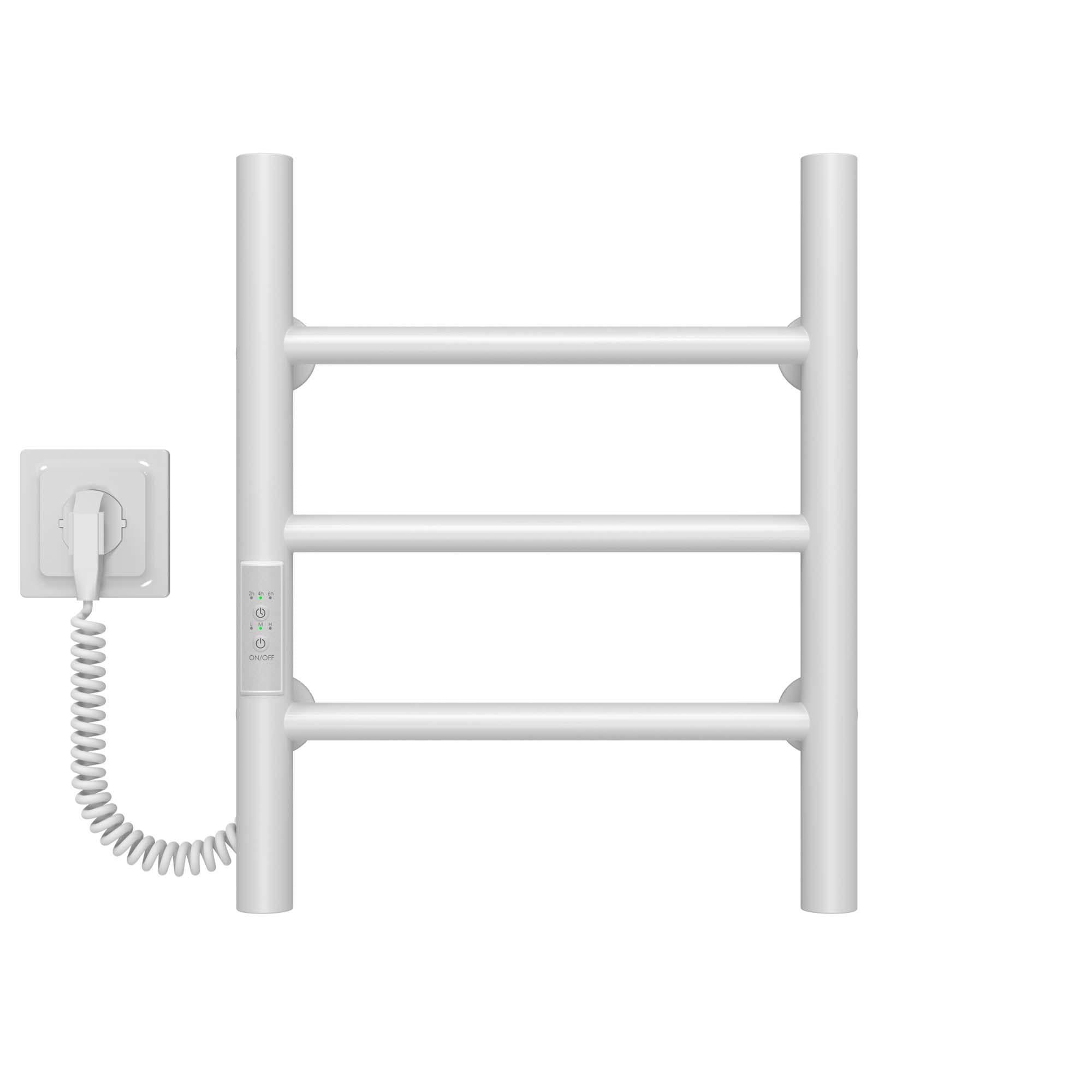 Полотенцесушитель электрический Deffi Орион П3 WD03 левое подключение нержавеющая сталь 400х400 мм Белый (C.OR.40.40.3.EWL3)