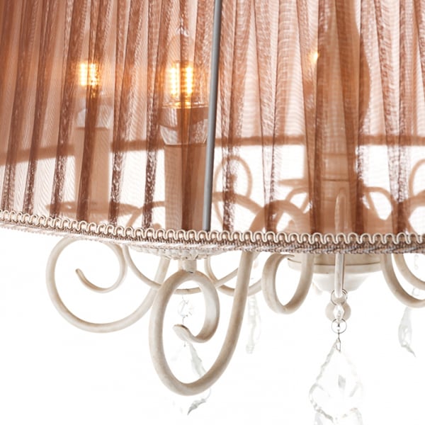 Люстра подвесная Flora на 5 ламп с коричневым абажуром (FN003/5) - фото 3 Люстра подвесная Flora на 5 ламп с коричневым абажуром (FN003/5) - фото 3