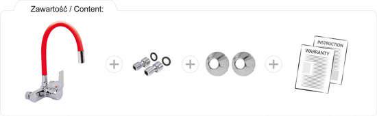 Смеситель для кухни Fala Flexible с гибким красным изливом (75672) - фото 6 Смеситель для кухни Fala Flexible с гибким красным изливом (75672) - фото 6