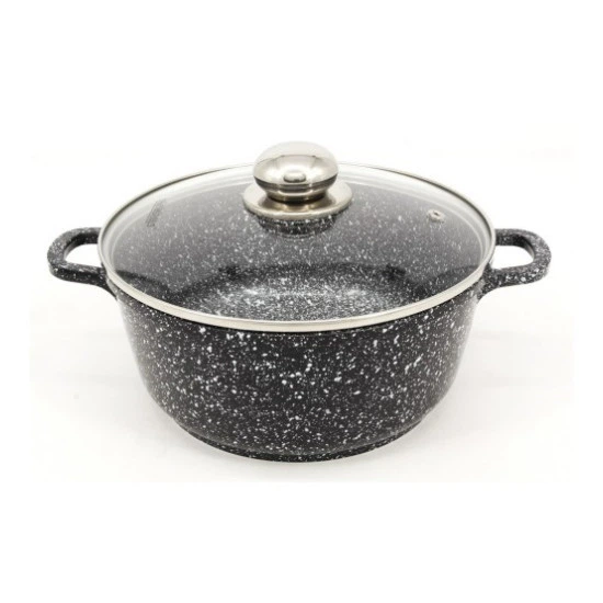 Кастрюля-казан с крышкой A-plus 2,2 л 20 см Черный (GR-05259) - фото 1