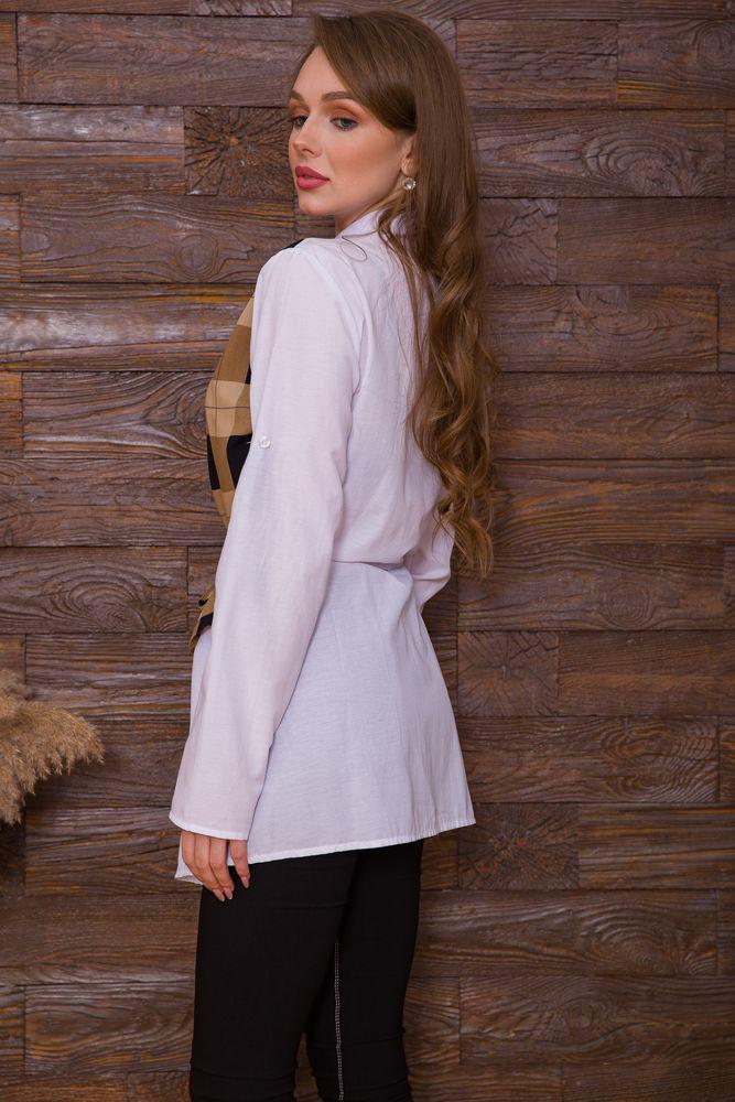 Рубашка женская Ager 119R321 XXL Белый/Коричневый - фото 4