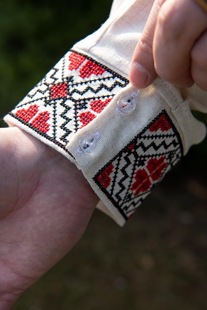 Вышиванка мужская льняная с длинным рукавом 5XL Бежевый (2567602949) - фото 5 Вышиванка мужская льняная с длинным рукавом 5XL Бежевый (2567602949) - фото 5