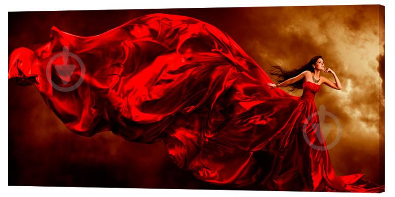 Картина на холсте Декор Карпаты Леди в красном 50х100 см (l458)