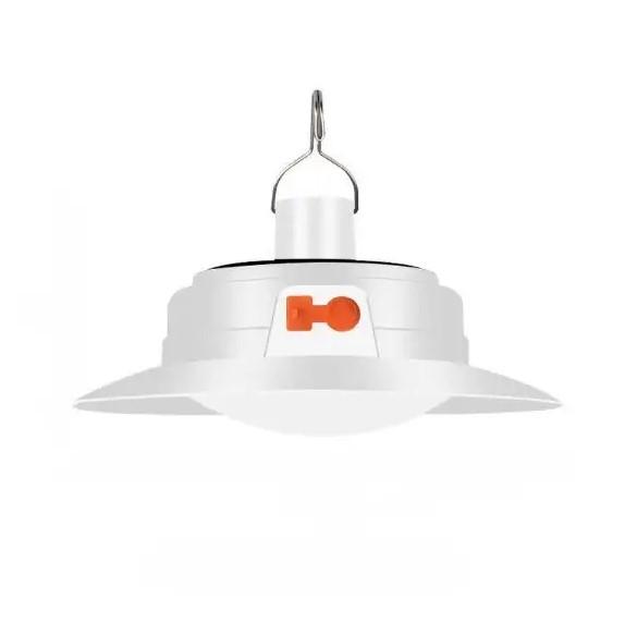 Фонарь кемпинговый Ma-100 с крючком и солнечной батареей White