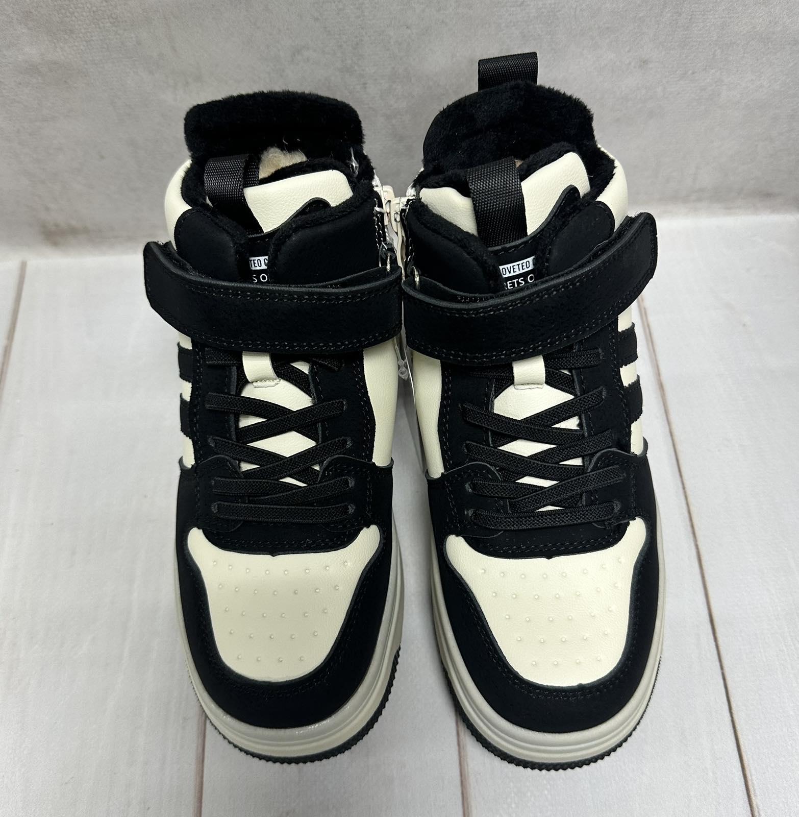 Кросівки дитячі Bessky зимові на овчині на овчині р. 33/21,5 см Чорно-білий - фото 4