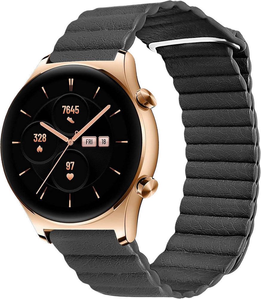 Ремешок кожаный Genis для Honor Watch GS 3 Black (39608-2B)