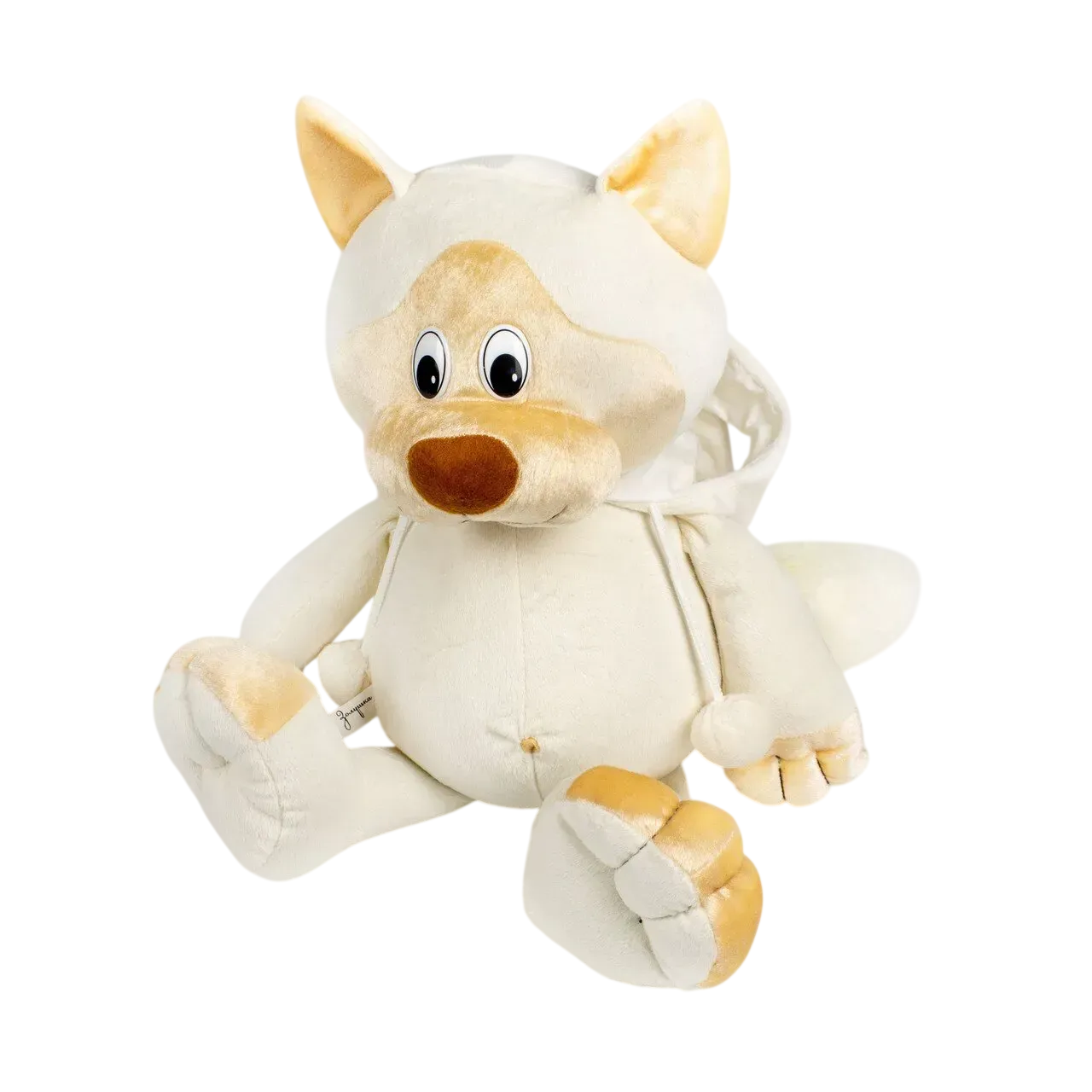 Мягкая игрушка Кот в капюшоне из велюра 47 см Белый (150-98-ZL487)