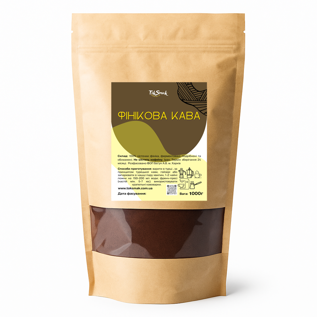 Финиковый кофе без кофеина TokSmak 1 кг (1879551699) - фото 1 Финиковый кофе без кофеина TokSmak 1 кг (1879551699) - фото 1