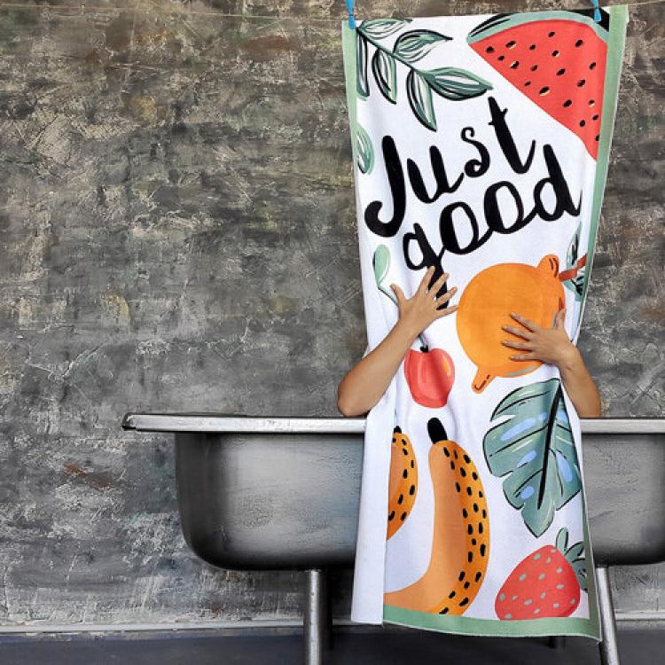 Полотенце с принтом Тропики 150х70 см White (125541)