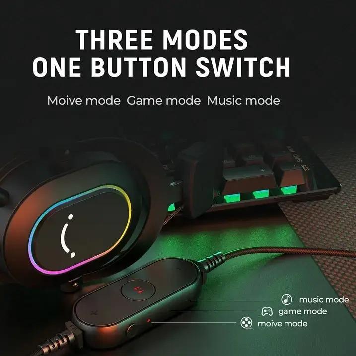 Наушники игровые Fifine H6 со съемным микрофоном Black - фото 3 Наушники игровые Fifine H6 со съемным микрофоном Black - фото 3