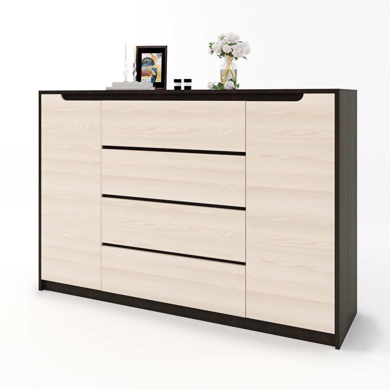 Комод Эверест Микс-3 телескопы 140х38х97 см Венге/Дуб молочный (DTM-2007)