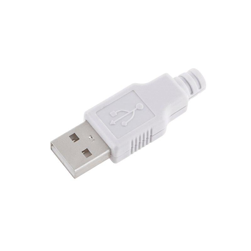 Штекер USB A на кабель Белый (A150006)