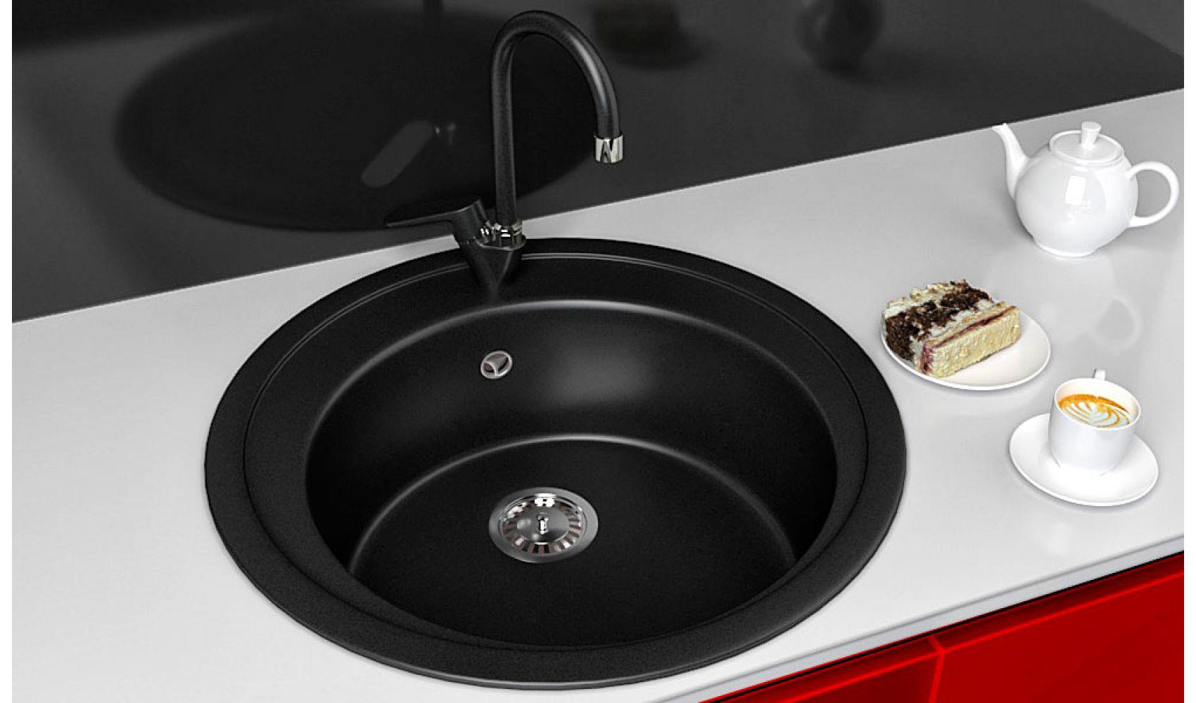 Кухонная мойка Lexona Blansh гранитная з краном Черный - фото 5