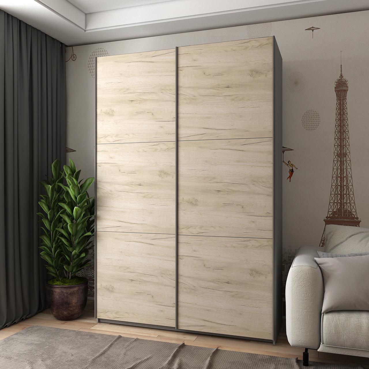 Шкаф-купе двухдверный Doros G-Caiser 160х60х240 см Графитовый/Дуб Крафт Серый (DRS-011027)