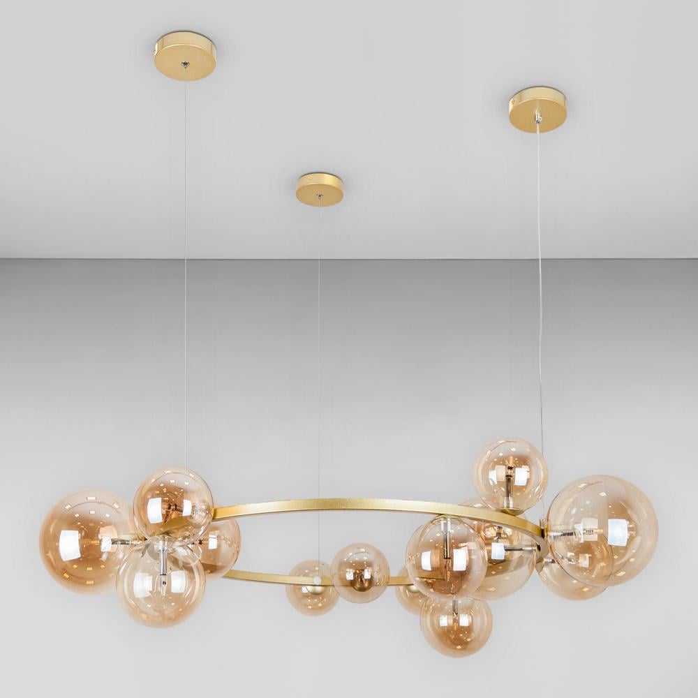 Люстра подвесная молекула Light House LS-17132-15 GD+BR Золотой/Коричневый Люстра подвесная молекула Light House LS-17132-15 GD+BR Золотой/Коричневый