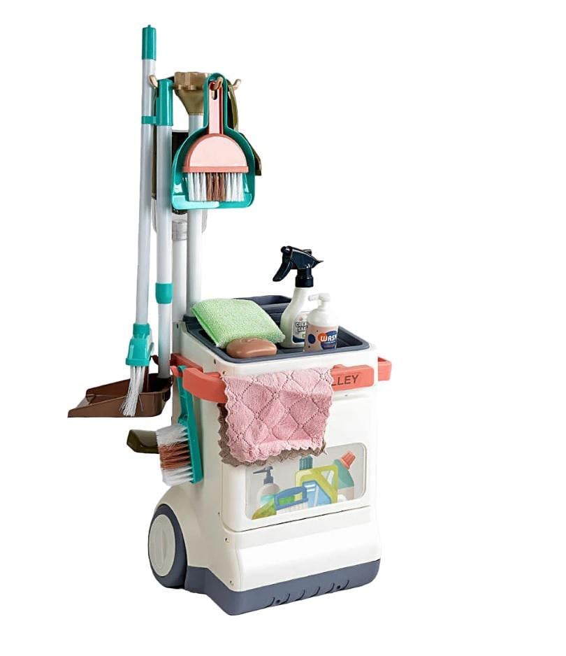 Набор для уборки игровой Clean Trolley пылесос 20 элементов Разноцветный (157358)