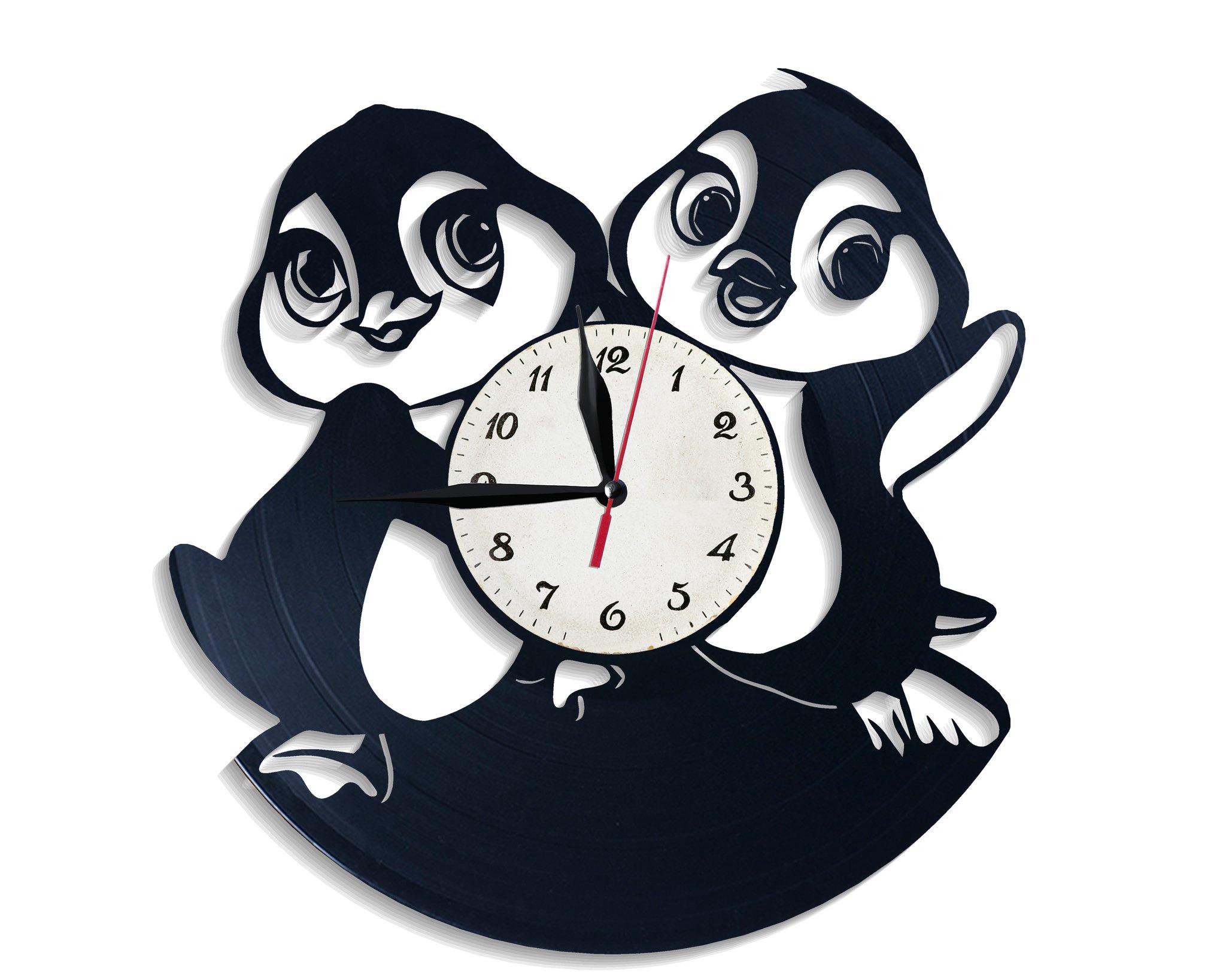 Часы настенные Пингвины 2787 из виниловой пластинки